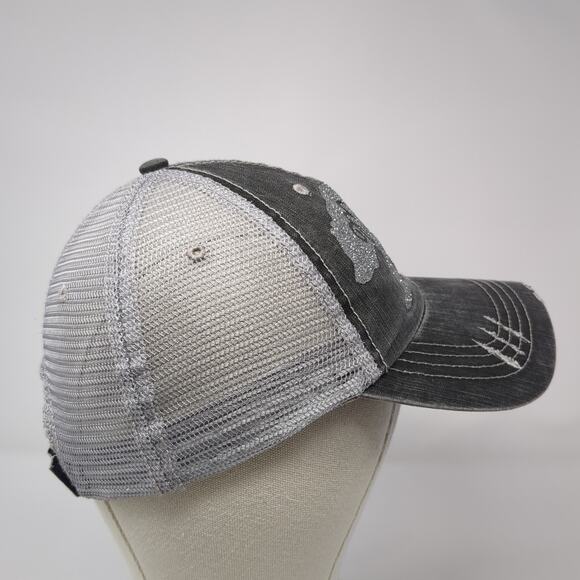 Mama Bear Strapback Trucker Hat Gray One Size Adjustable Distressed Mesh Back Ha - Picture 5 of 9